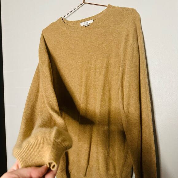 Turnbury Tan 100% Cashmere Long Sleeve Crewneck Sweater size Large - Picture 12 of 12
